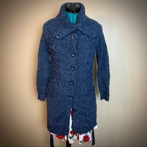 Blue Heather Knit Long Cardigan